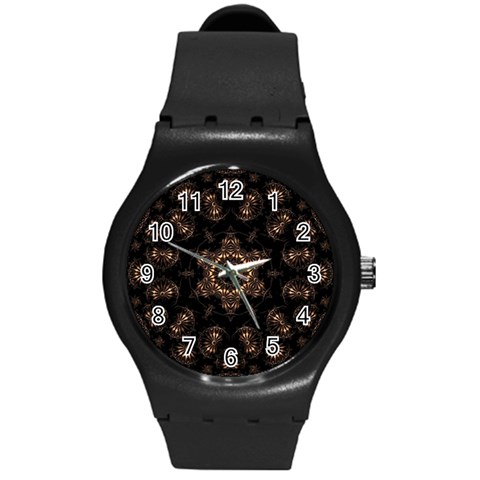 Bronze Age Mandala Round Plastic Sport Watch (M) from ArtsNow.com Front