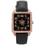 Bronze Age Mandala Rose Gold Leather Watch 