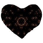 Bronze Age Mandala Large 19  Premium Flano Heart Shape Cushions