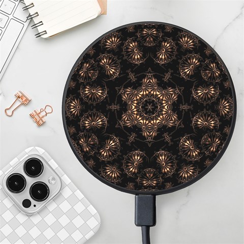 Bronze Age Mandala Wireless Fast Charger(Black) from ArtsNow.com Front