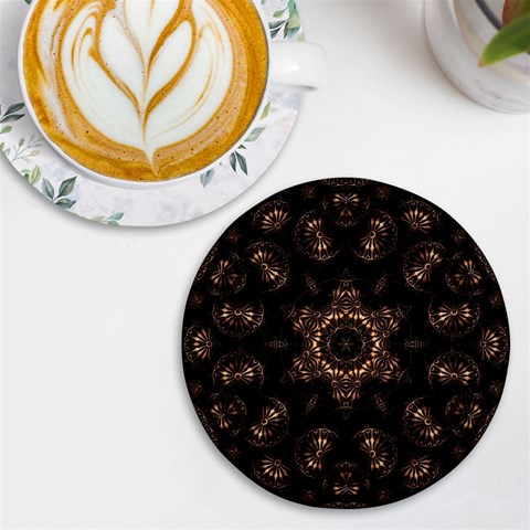 Bronze Age Mandala UV Print Round Tile Coaster from ArtsNow.com Front