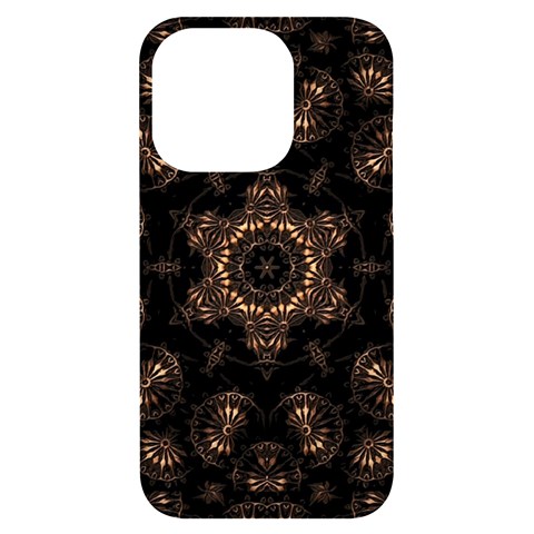 Bronze Age Mandala iPhone 14 Pro Black UV Print PC Hardshell Case from ArtsNow.com Front