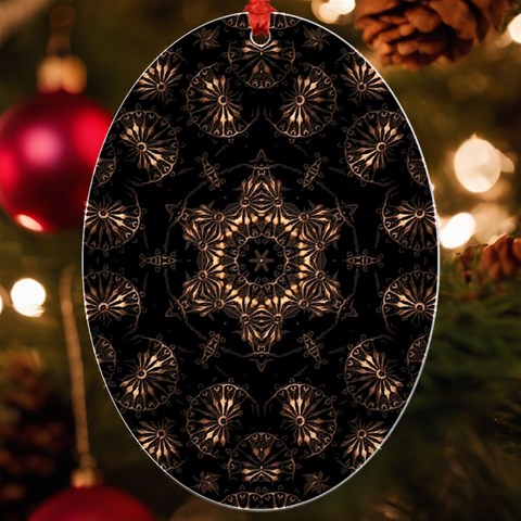 Bronze Age Mandala UV Print Acrylic Ornament Oval from ArtsNow.com Front