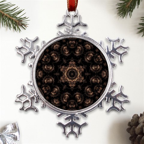 Bronze Age Mandala Metal Large Snowflake Ornament from ArtsNow.com Front