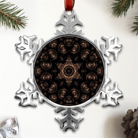 Bronze Age Mandala Metal Small Snowflake Ornament from ArtsNow.com Front