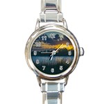 Peaceful Horizons of Uruguay  Round Italian Charm Watch