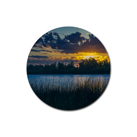 Peaceful Horizons of Uruguay  Rubber Round Coaster (4 pack) from ArtsNow.com Front