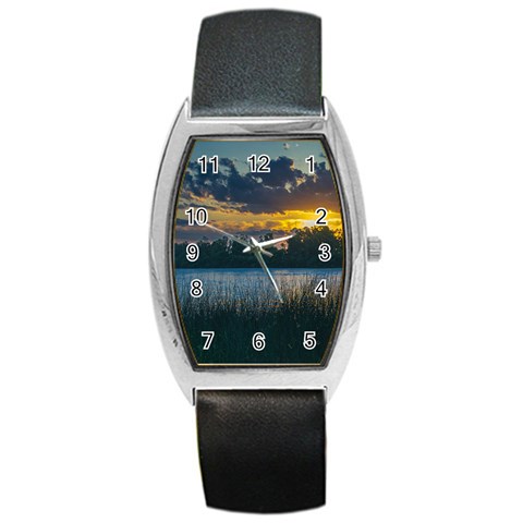 Peaceful Horizons of Uruguay  Barrel Style Metal Watch from ArtsNow.com Front