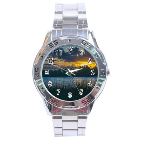 Peaceful Horizons of Uruguay  Stainless Steel Analogue Watch from ArtsNow.com Front