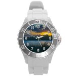 Peaceful Horizons of Uruguay  Round Plastic Sport Watch (L)