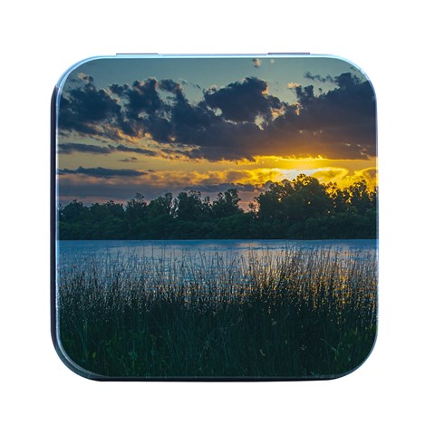 Peaceful Horizons of Uruguay  Square Metal Box (Black) from ArtsNow.com Front