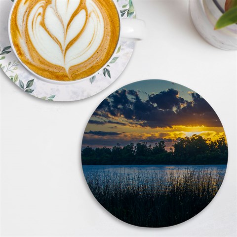 Peaceful Horizons of Uruguay  UV Print Round Tile Coaster from ArtsNow.com Front