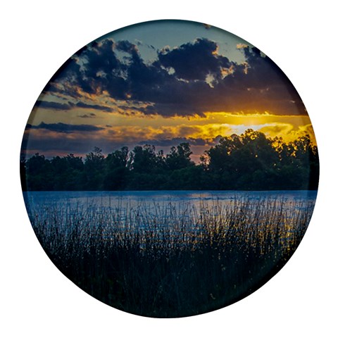 Peaceful Horizons of Uruguay  Round Glass Fridge Magnet (4 pack) from ArtsNow.com Front