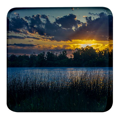 Peaceful Horizons of Uruguay  Square Glass Fridge Magnet (4 pack) from ArtsNow.com Front