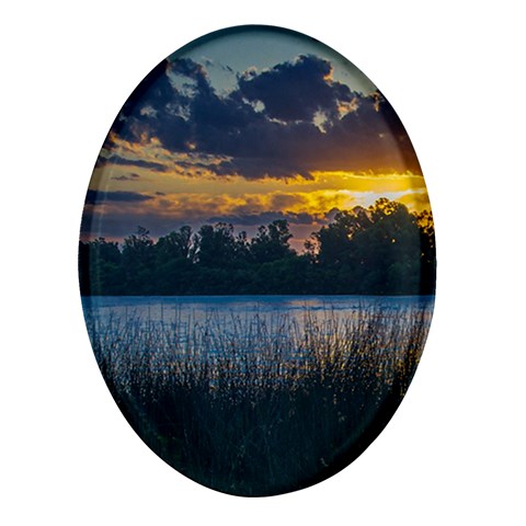 Peaceful Horizons of Uruguay  Oval Glass Fridge Magnet (4 pack) from ArtsNow.com Front