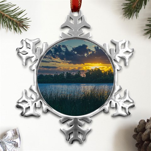 Peaceful Horizons of Uruguay  Metal Small Snowflake Ornament from ArtsNow.com Front