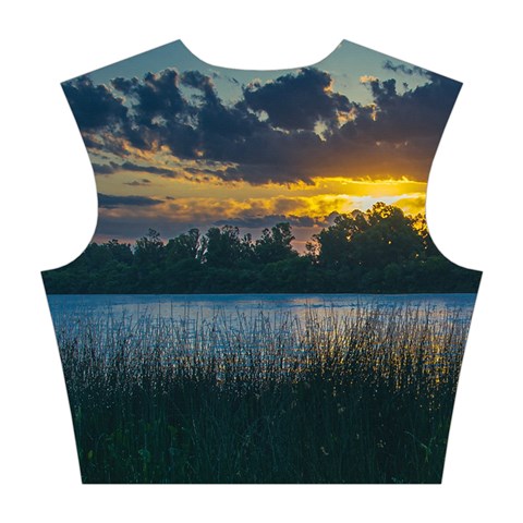 Peaceful Horizons of Uruguay  Cotton Crop Top from ArtsNow.com Back