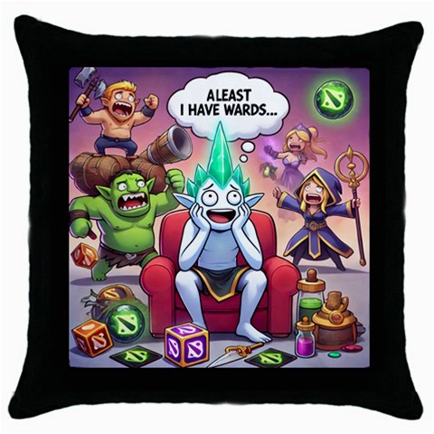 Huiok Throw Pillow Case (Black) from ArtsNow.com Front