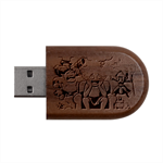 Huiok Wood Oval USB Flash Drive