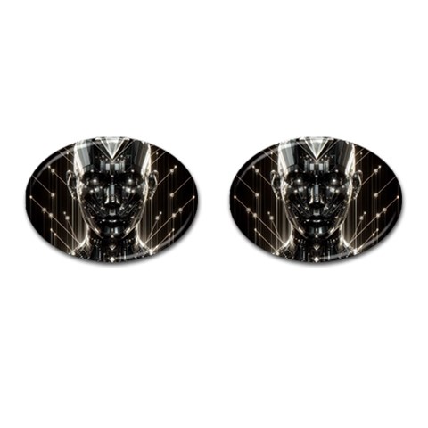 Robotics Robot Technology Future Cufflinks (Oval) from ArtsNow.com Front(Pair)