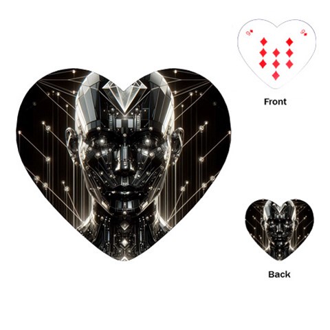 Robotics Robot Technology Future Playing Cards Single Design (Heart) from ArtsNow.com Front