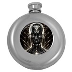 Robotics Robot Technology Future Round Hip Flask (5 oz)