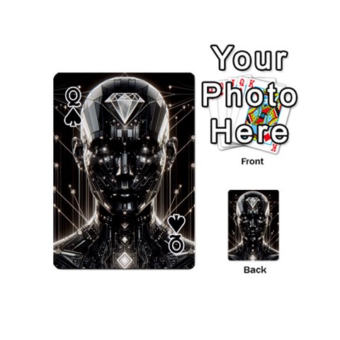 Queen Robotics Robot Technology Future Playing Cards 54 Designs (Mini) from ArtsNow.com Front - SpadeQ