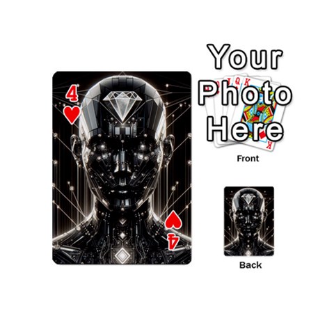 Robotics Robot Technology Future Playing Cards 54 Designs (Mini) from ArtsNow.com Front - Heart4