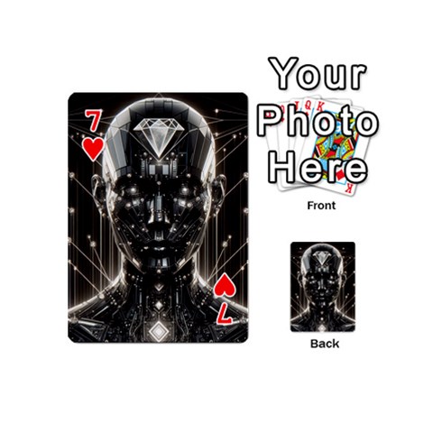 Robotics Robot Technology Future Playing Cards 54 Designs (Mini) from ArtsNow.com Front - Heart7