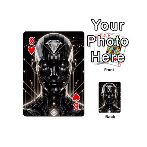 Robotics Robot Technology Future Playing Cards 54 Designs (Mini) from ArtsNow.com Front - Heart8