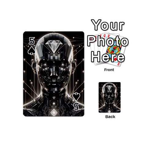 Robotics Robot Technology Future Playing Cards 54 Designs (Mini) from ArtsNow.com Front - Spade5