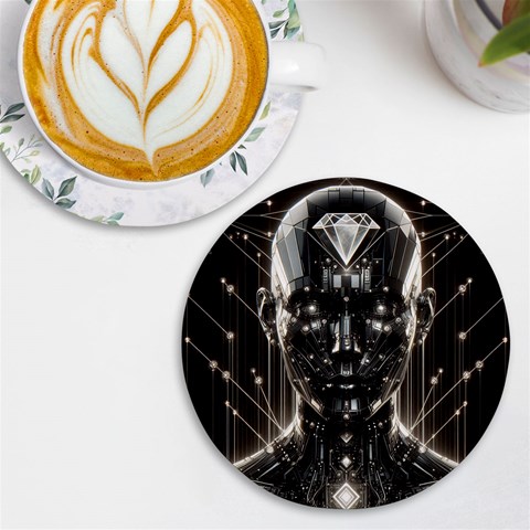 Robotics Robot Technology Future UV Print Round Tile Coaster from ArtsNow.com Front