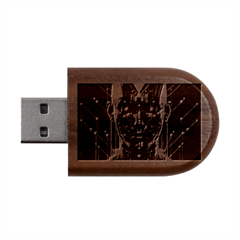 Robotics Robot Technology Future Wood Oval USB Flash Drive from ArtsNow.com USB