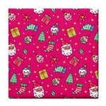 cute pink christmas pattern Tile Coaster