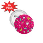 cute pink christmas pattern 1.75  Buttons (10 pack)