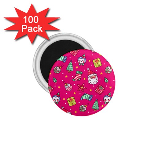 cute pink christmas pattern 1.75  Magnets (100 pack)  from ArtsNow.com Front