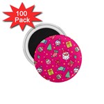 cute pink christmas pattern 1.75  Magnets (100 pack) 