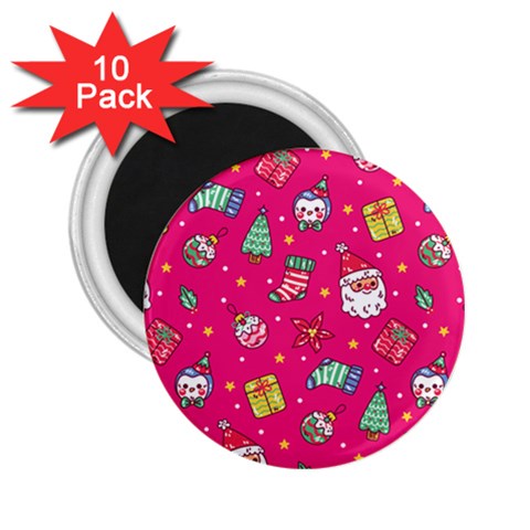 cute pink christmas pattern 2.25  Magnets (10 pack)  from ArtsNow.com Front