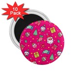 cute pink christmas pattern 2.25  Magnets (10 pack) 