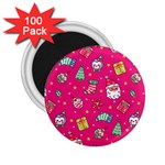 cute pink christmas pattern 2.25  Magnets (100 pack) 