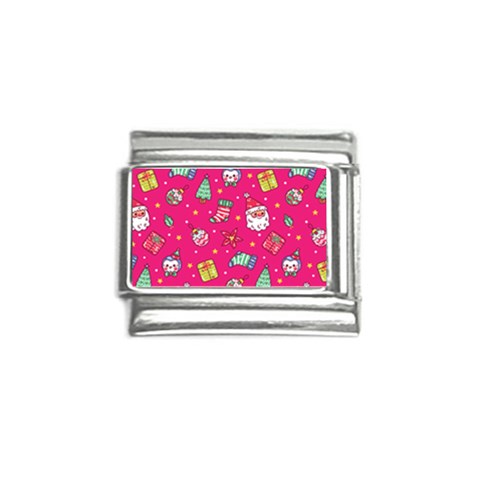 cute pink christmas pattern Italian Charm (9mm) from ArtsNow.com Front