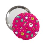 cute pink christmas pattern 2.25  Handbag Mirrors