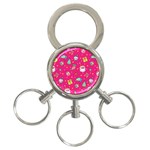 cute pink christmas pattern 3-Ring Key Chain