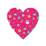 cute pink christmas pattern Heart Magnet