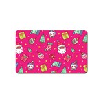 cute pink christmas pattern Magnet (Name Card)