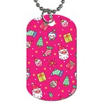 cute pink christmas pattern Dog Tag (One Side)