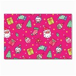 cute pink christmas pattern Postcard 4 x 6  (Pkg of 10)