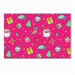 cute pink christmas pattern Postcards 5  x 7  (Pkg of 10)