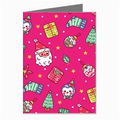 cute pink christmas pattern Greeting Card from ArtsNow.com Left