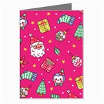 cute pink christmas pattern Greeting Card